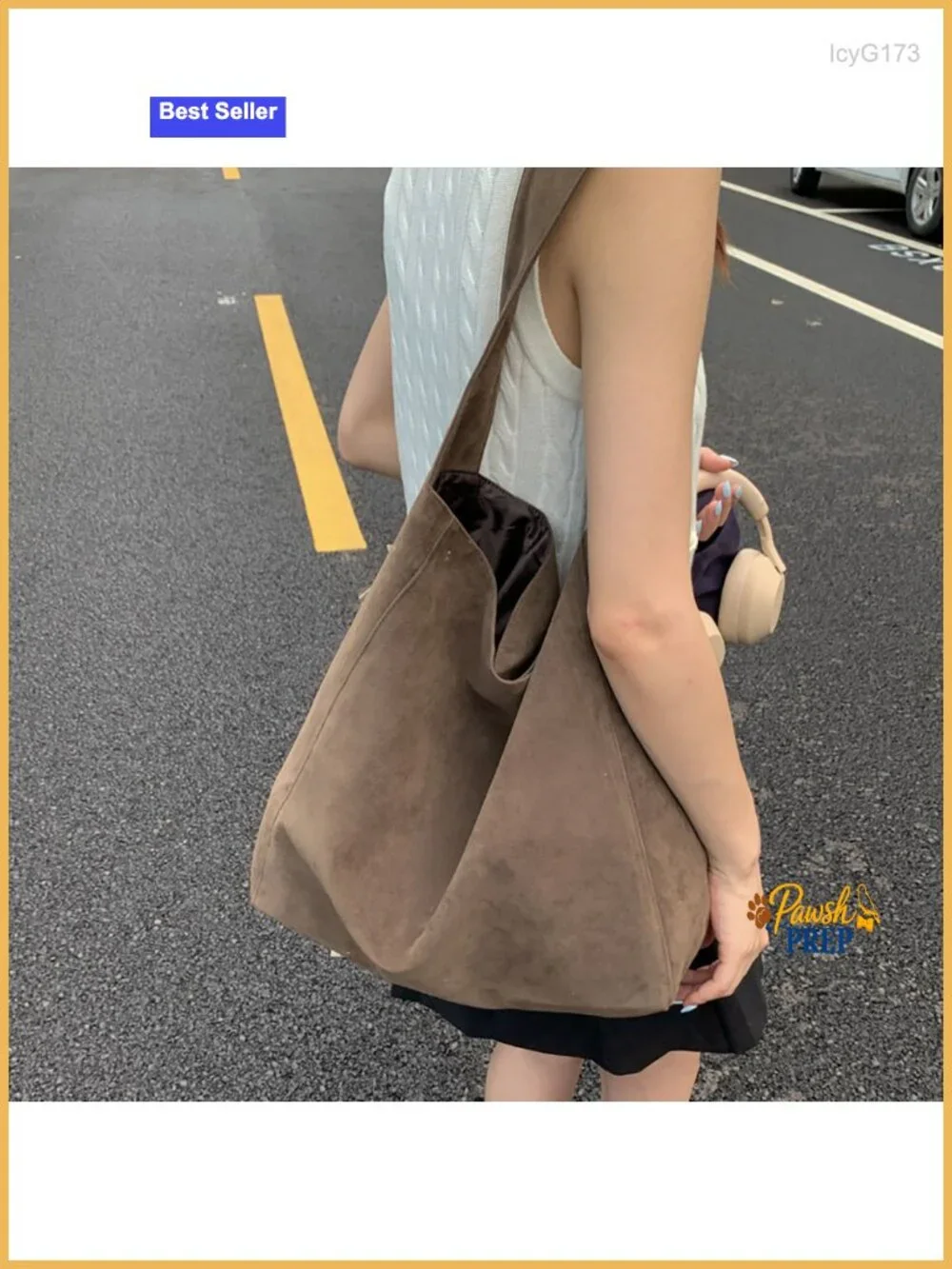 Faux Suede Leopard Hobo Bag for Women Large Tote Shoulder Bag